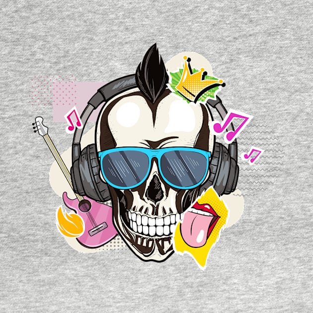 Hipster Skull by MaiKStore